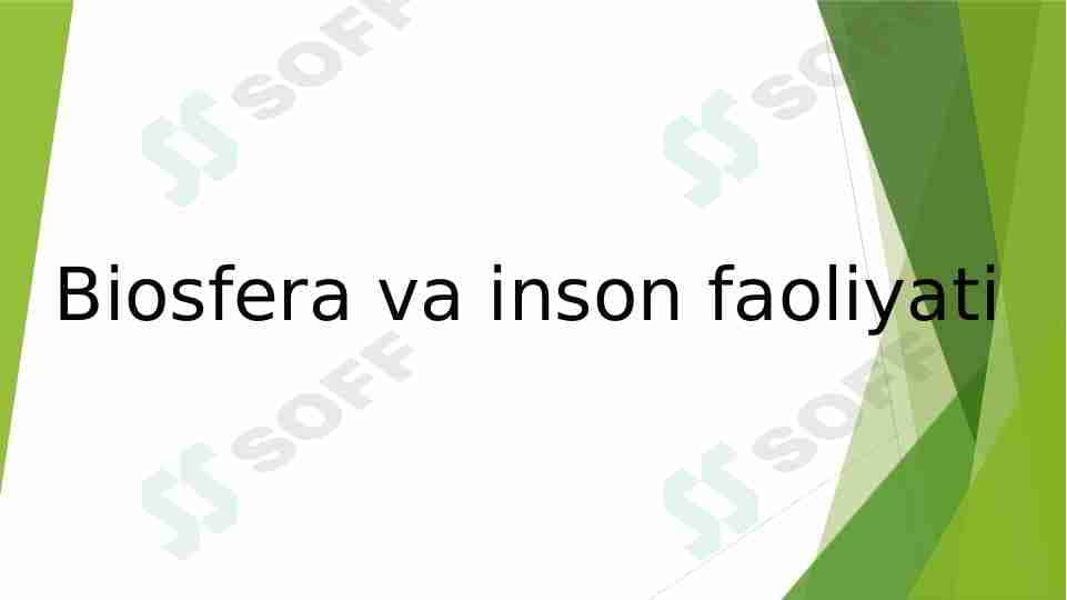 Biosfera va inson faoliyati
