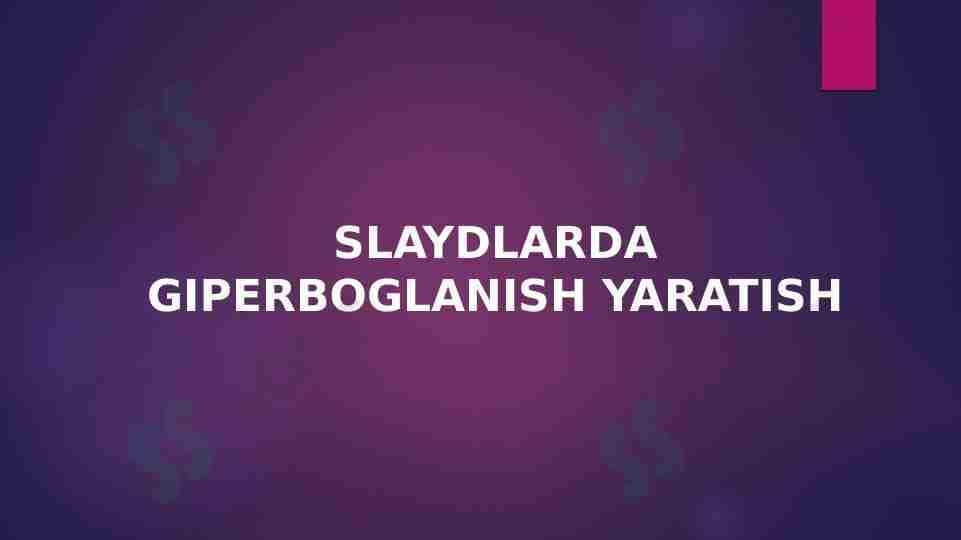 Slaydlarda giperboglanish yaratish