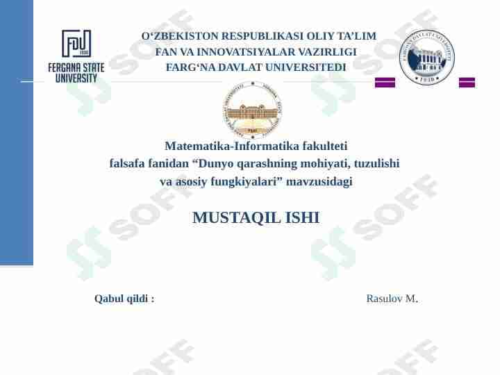 Dunyo qarashning mohiyati, tuzulishi va asosiy fungkiyalari