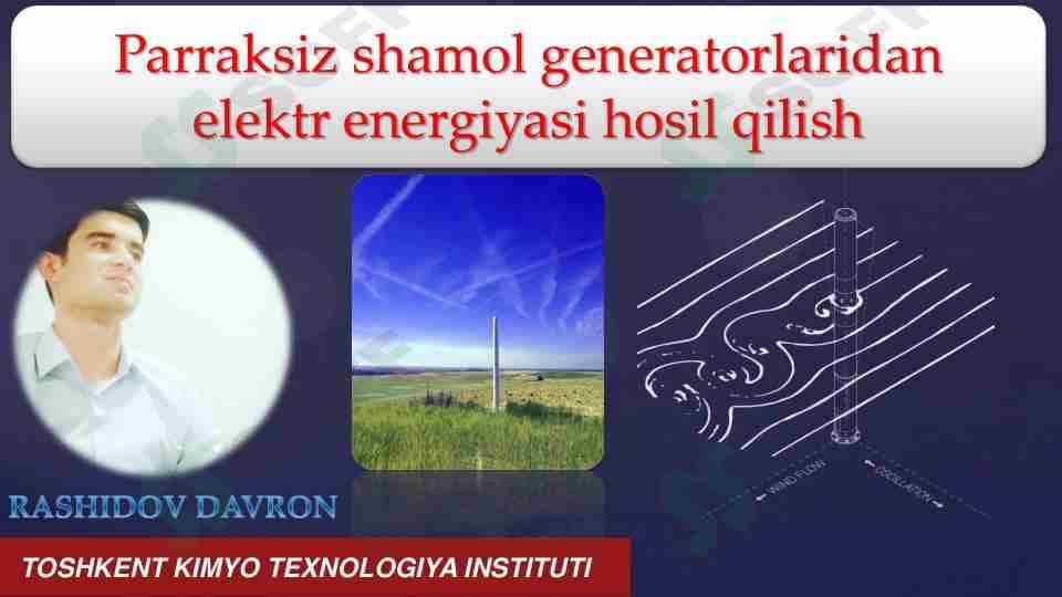 Parraksiz shamol generatorlari