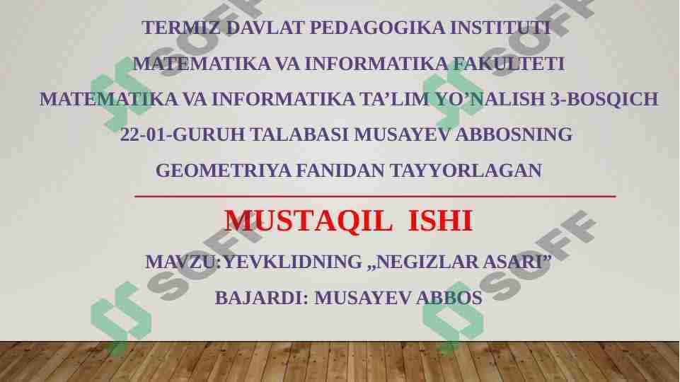 Yevklidning ,,negizlar asari”