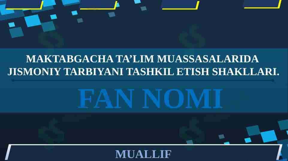 Maktabgacha ta’lim muassasalarida jismoniy tarbiyani tashkil etish shakllari.