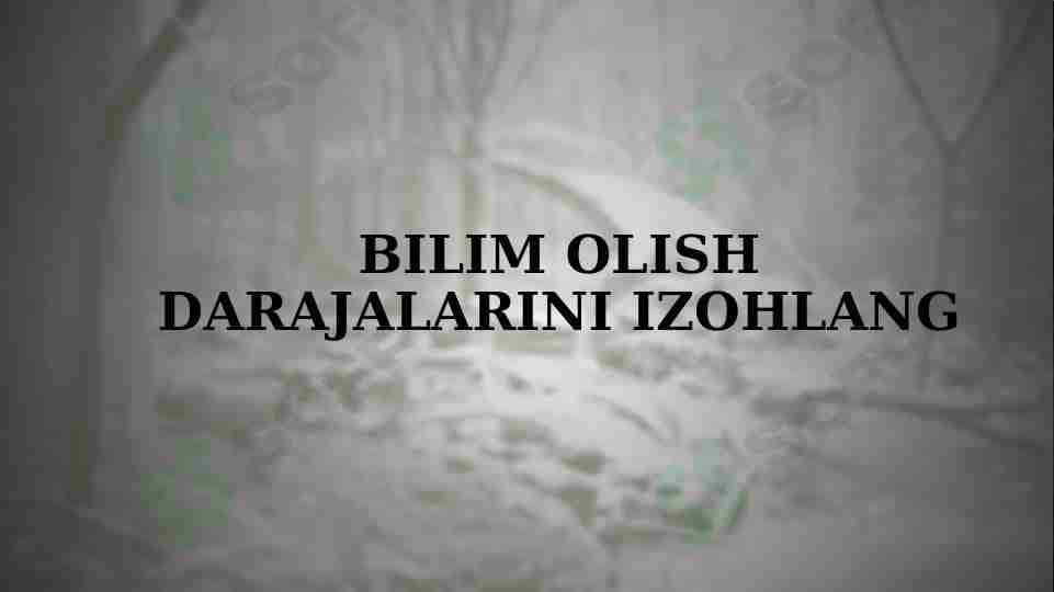 Bilim olish darajalarini izohlang