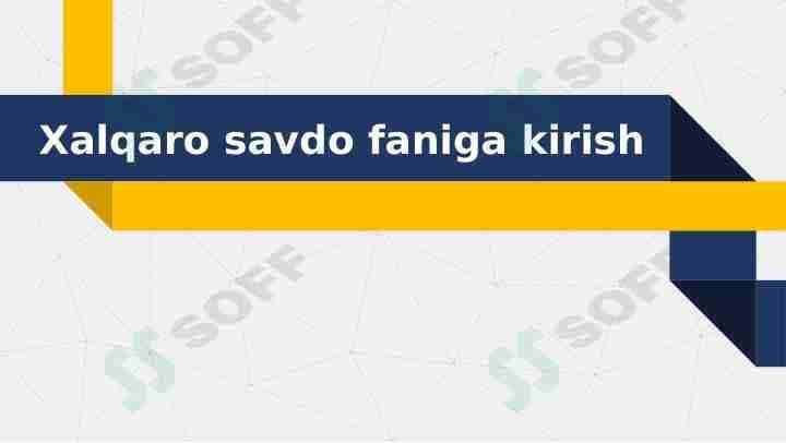 Xalqaro savdo