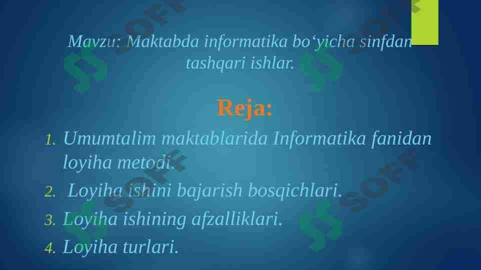 Maktabda informatika bo‘yicha sinfdan tashqari ishlar