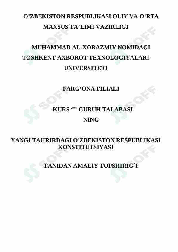 Konstitusiyadan topshiriqlar