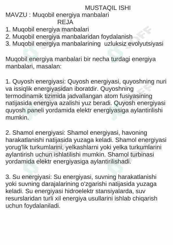 Muqobil energiya manbalari
