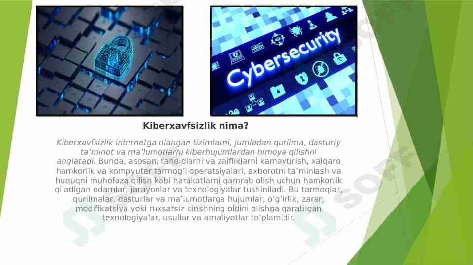 Kiberxafsizlik haqida to'liq taqdimot.
