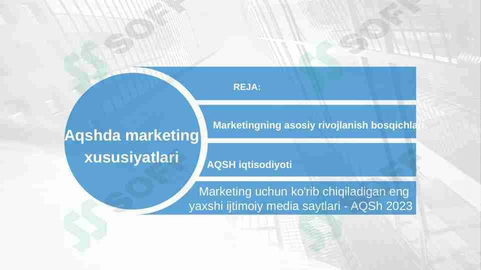 Aqshda marketing xususiyatlari
