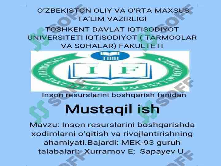 Inson resurslarini boshqarishda xodimlarni oʻqitish va rivojlantirishning ahamiyati