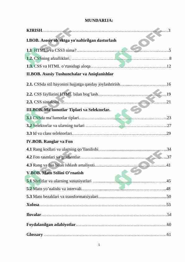 Stillar. (Asosiy tushunchalar va aniqlanishlar. Stil bayonini hujjatga joylashtirish. CSSda ma’lumotlar tiplari. Selektorlar. Sinflar. Ranglar va fon. Matn stillari.)