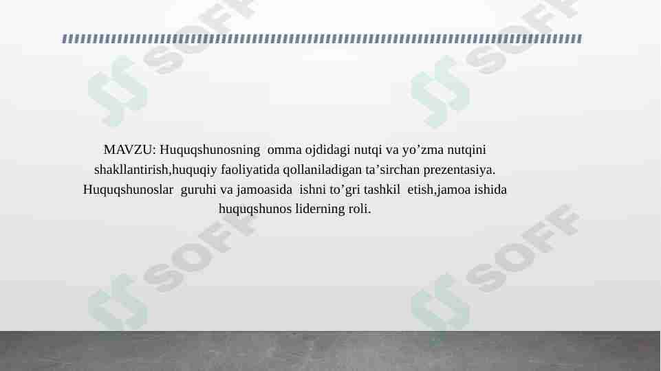 omma oldida nutq so`zlashni shakllantrish