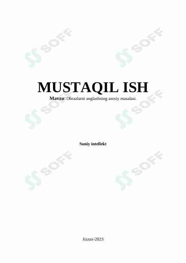 Obrazlarni anglashing asosiy masalasi