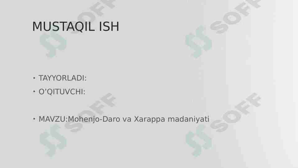 Mohenjo-Daro va Xarappa madaniyati