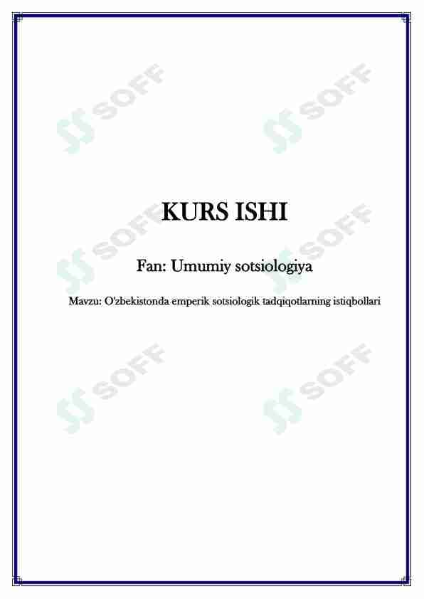 O'zbekistonda emperik sotsiologik tadqiqotlarning istiqbollari