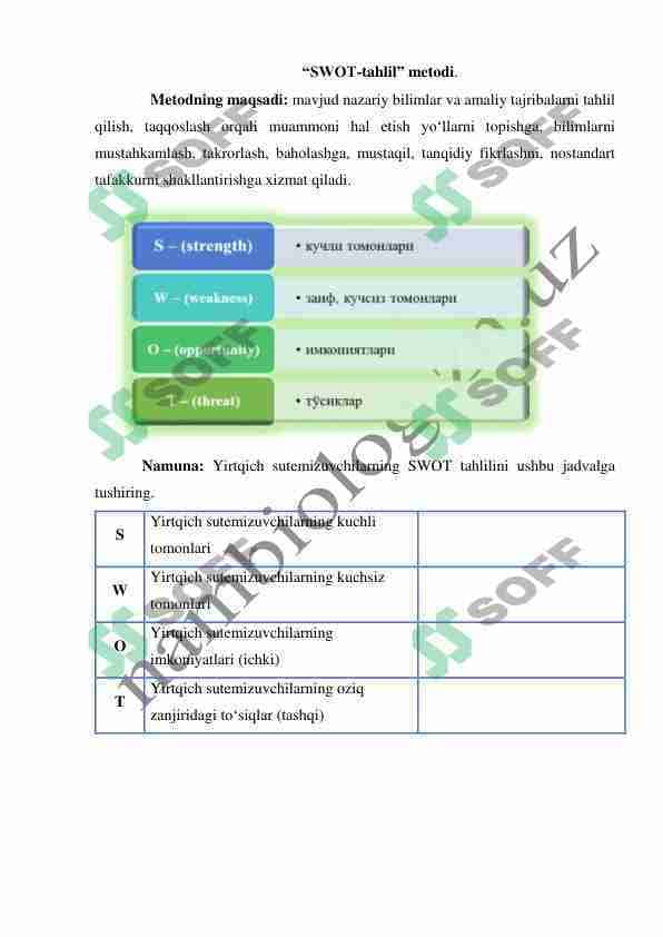 “SWOT-tahlil” metodi