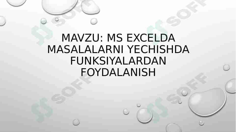 Excelda funksiyalar