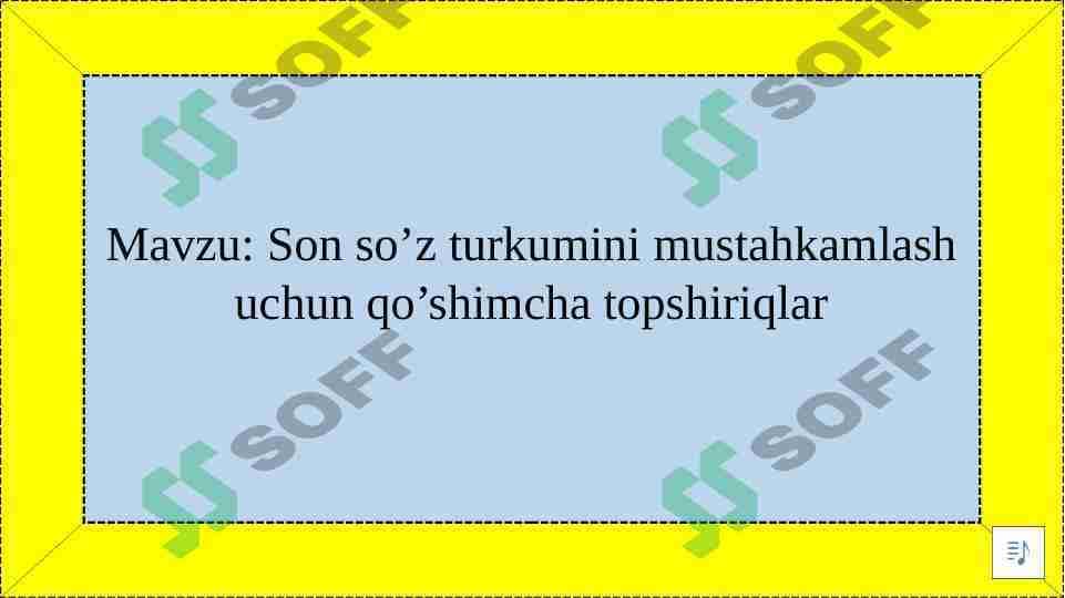 Son so'z turkumi