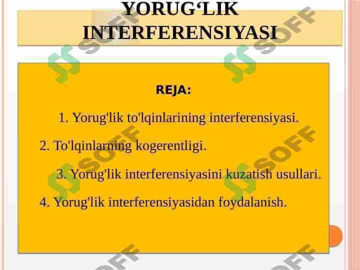 Yorug‘lik interferensiyasi