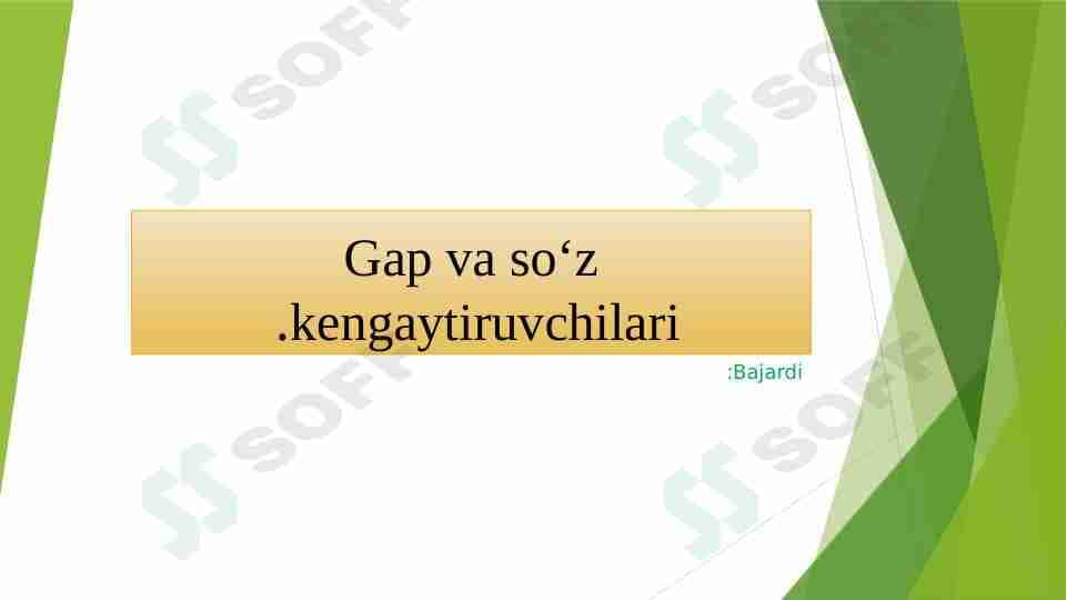Gap va so'z kengaytiruvchisi