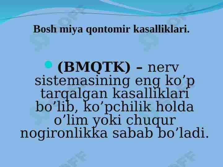 Bosh miya qon tomir kasalliklari