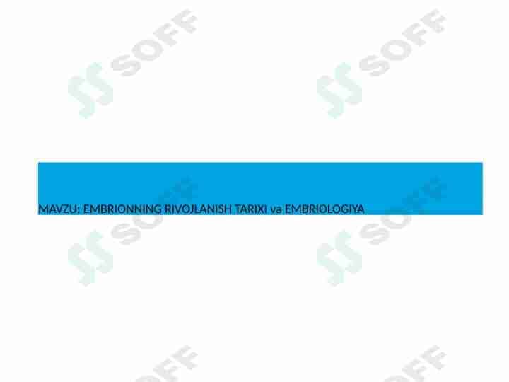 Embrionning rivojlanish tarixi