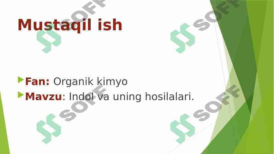 Indol va uning hosilalari.