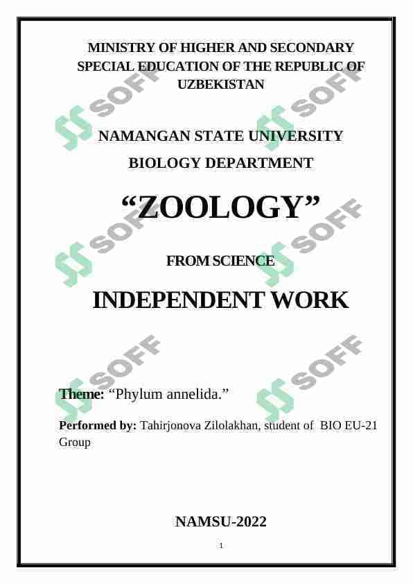 Phylum annelida - Filum annelida