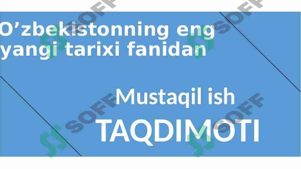O'zbekistonning ma'naviy va madaniy taraqqiyoti