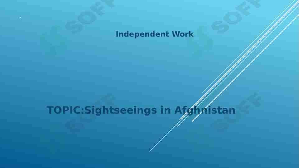 Sightseeings in Afghanistan
