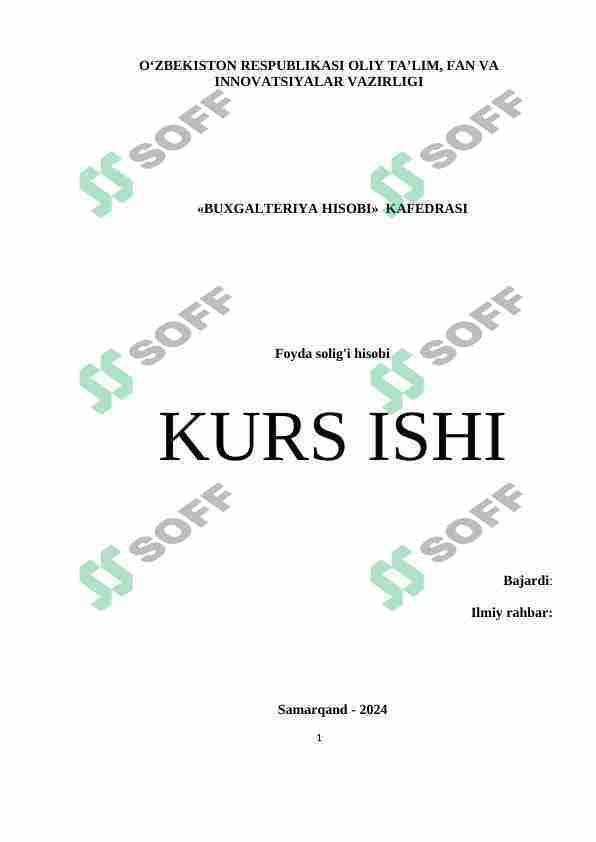 Foyda solig'i hisobi