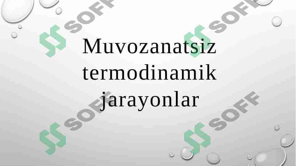 Muvozanatsiz termodinamik jarayonlar