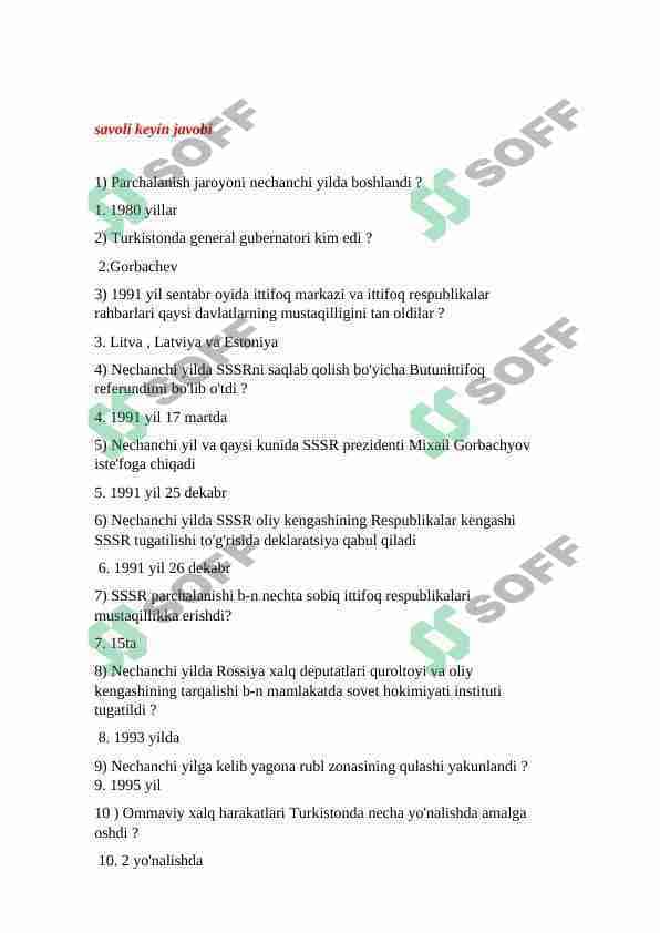 markaziy osiyo xalqlar tarixidan test