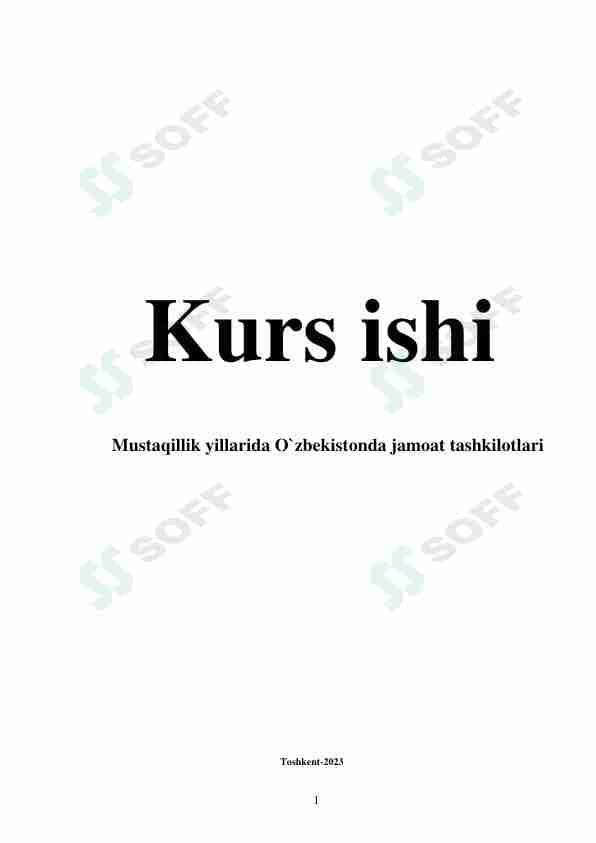 Mustaqillik yillarida O'zbekistonda jamoat tashkilotlari