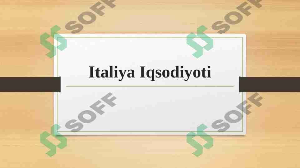 Italiya iqtisodiyoti