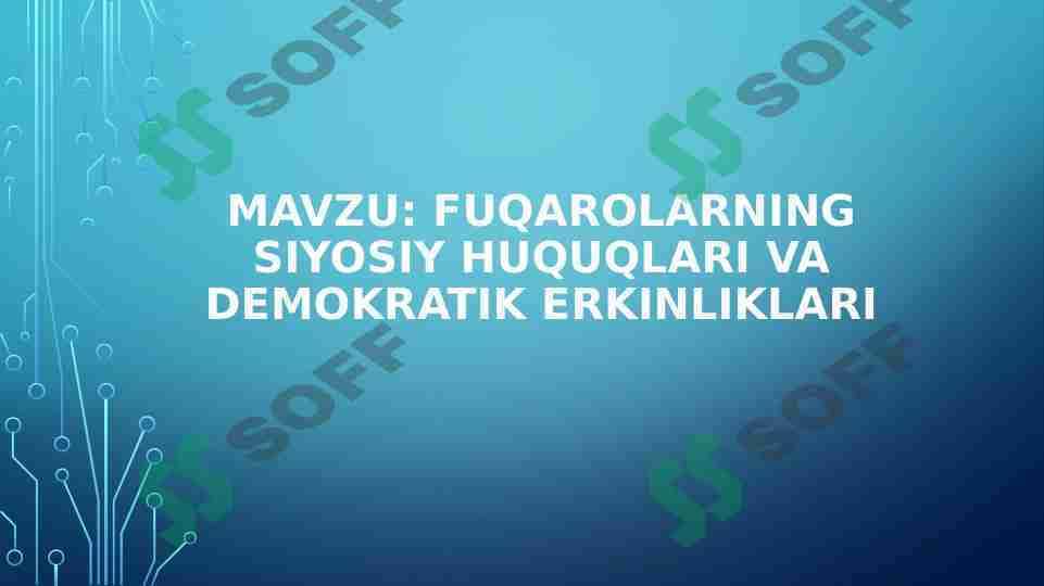 Fuqarolarning siyosiy huquqlari va demokratik erkinliklari
