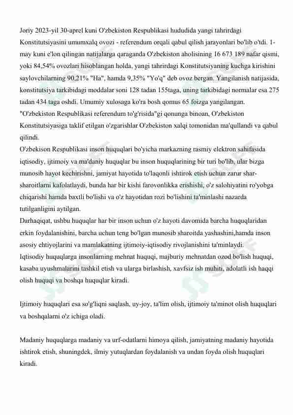 yangi tahrirdagi Konstitutsiya