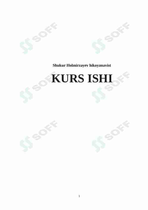 Shukur Holmirzayev hikoyanavist