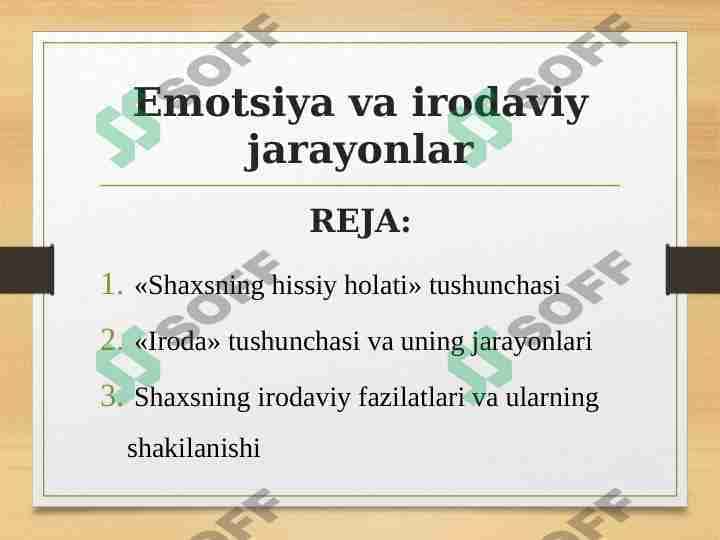 Emotsiya va irodaviy jarayonlar