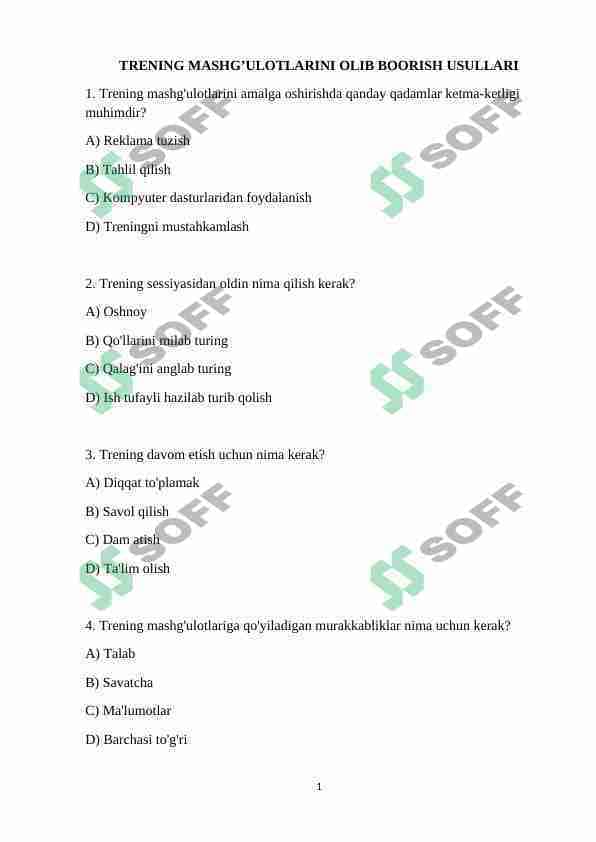 TRENINGDA O’YIN-GURUH BILAN ISHLASH VOSITASI SIFATIDA SOSIAL PSIXOLOGIK TRENINGLARDA BAHS-MUNOZARA USULLARI TRENING MASHG’ULOTLARINI OLIB BOORISH USULLARI