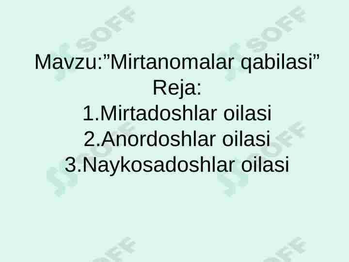 mirtanamolar qabilasi