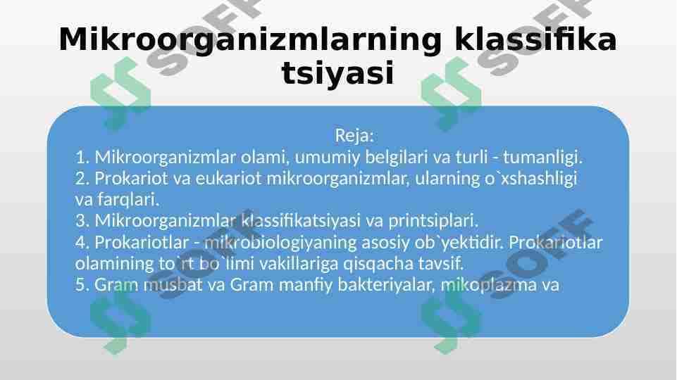 Mikroorganizmlar klassifkasi