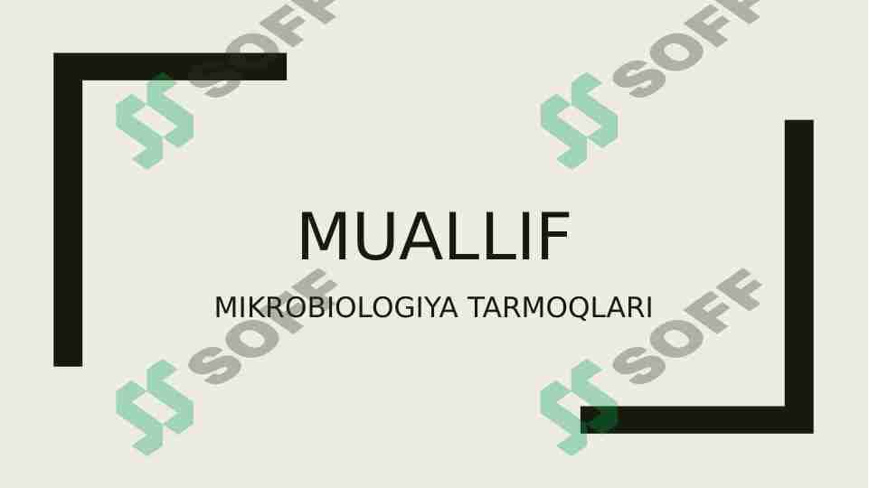 MIKROBIOLOGIYA TARMOQLARI