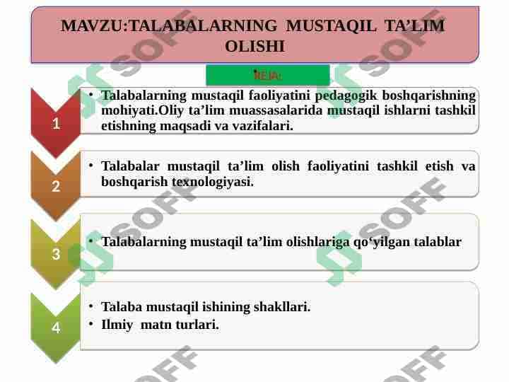 TALABALARNING MUSTAQIL TA’LIM OLISHI