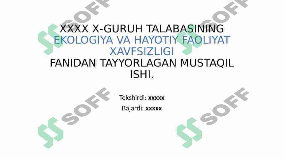 KORXONANING SANITARIYA- MAISHIY BINOLARI VA XONALARIGA QO'YILADIGAN TALABLAR
