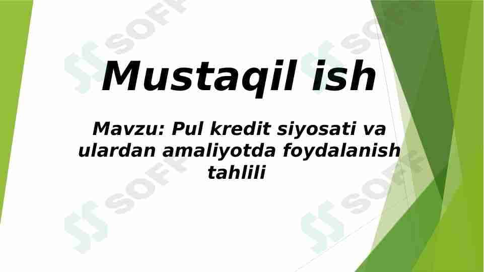 Pul kredit siyosati