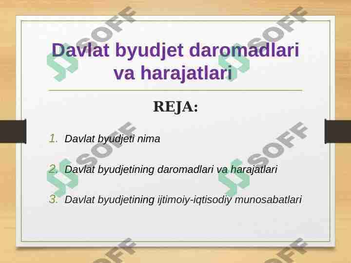 Davlat byudjet daromadlari va harajatlari