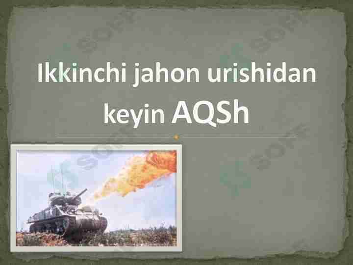 Ikkinchi jahon urishidan keyin AQSh