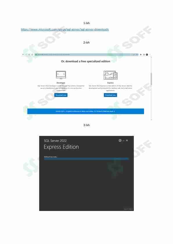 Sql server o'rnatish jarayoni bilan yaqindan tanishib chiqish.