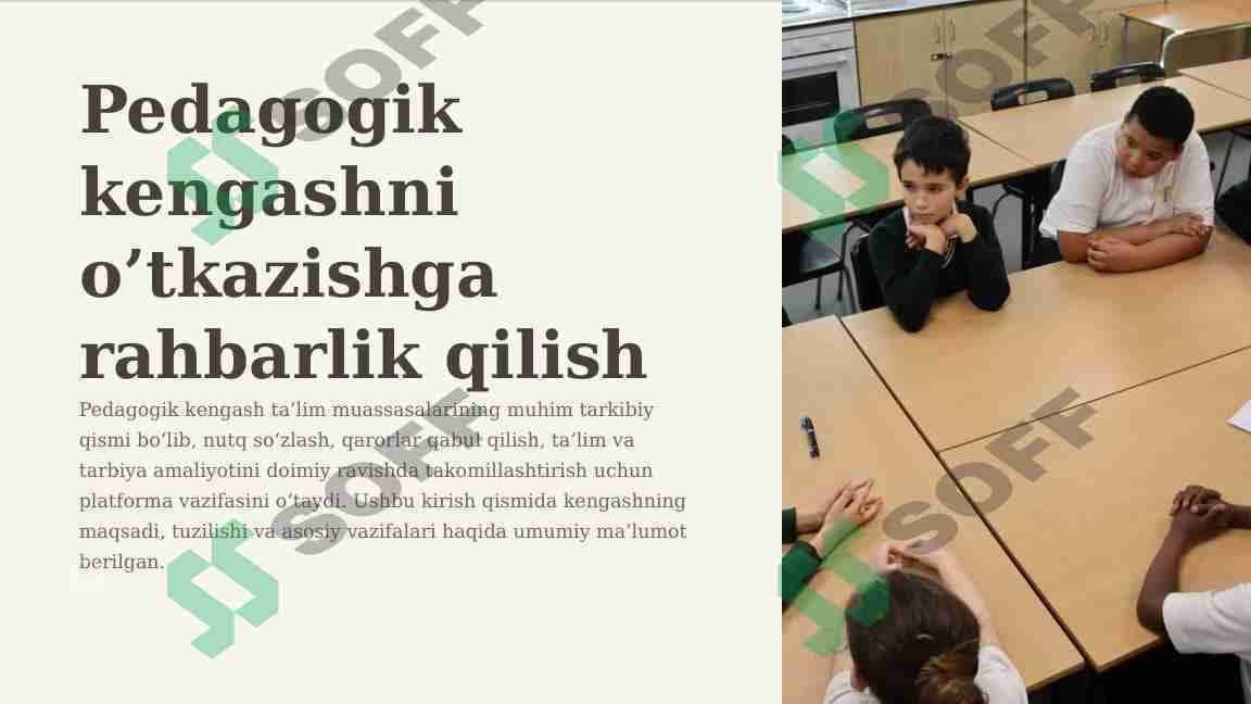 Pedagogik kengashni o’tkazishga rahbarlik qilish